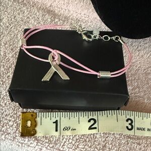 Pink Ribbon Silver Bracelet